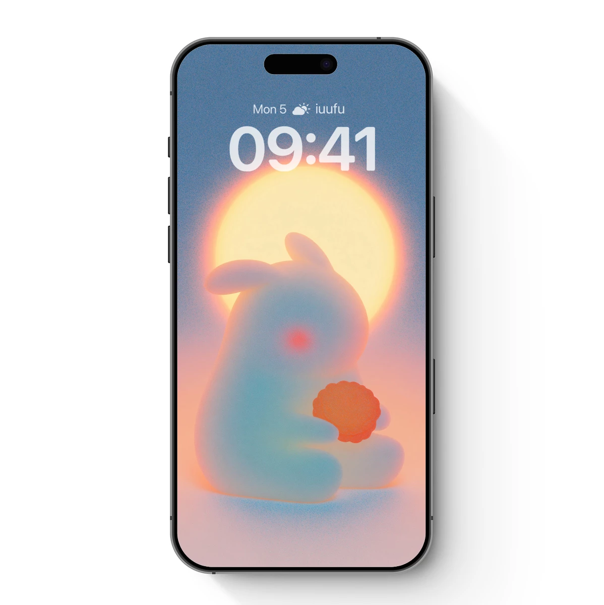 Glowing Bunny with Carrot: Ethereal Sunset Silhouette
