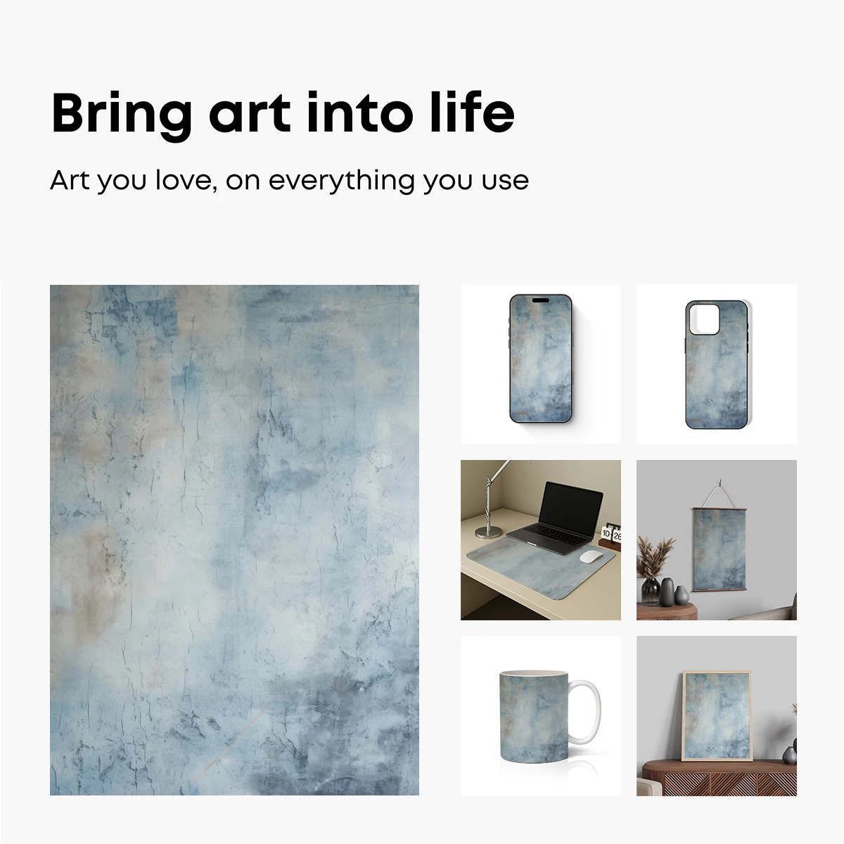 Ethereal Blue Canvas: A Study in Textured Serenity - Image 2