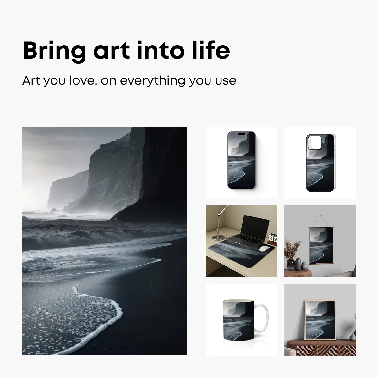 Eternal Shadows: Misty Cliffs and Black Sand Beach