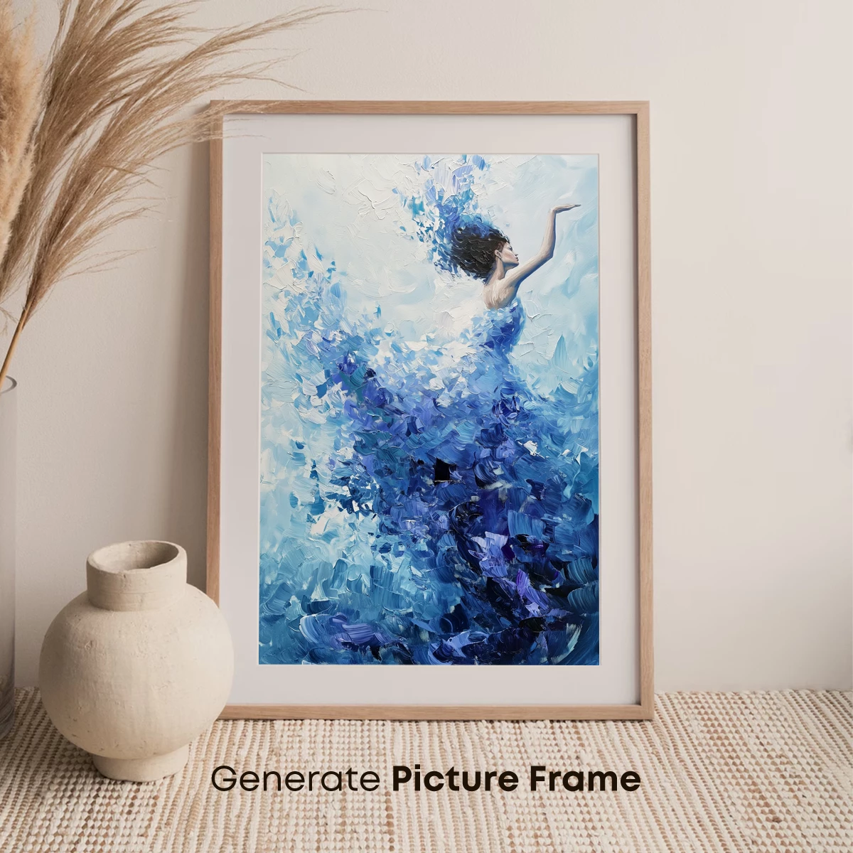 Blue Whirl: Abstract Dance in Oil - Image 7