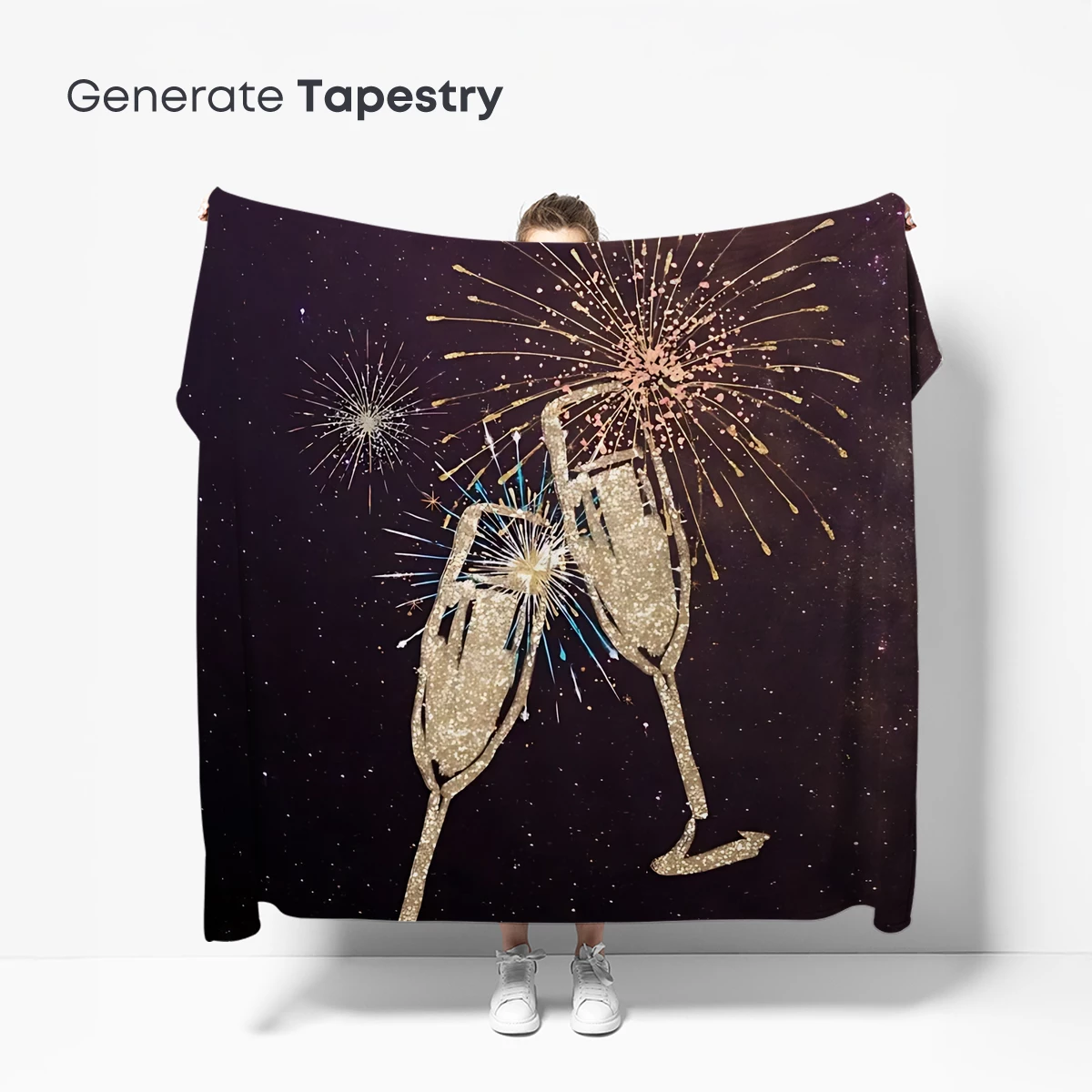 Champagne Glasses Dancing with Fireworks - Image 5