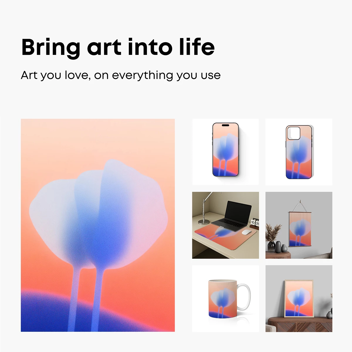 Ethereal Tulips in Gradient Dawn - Image 2