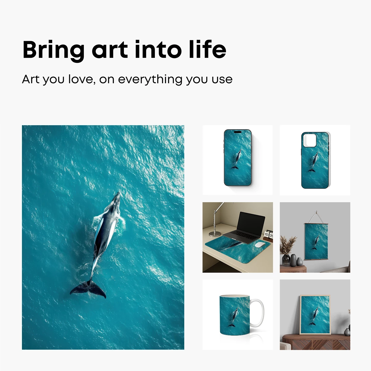 Aerial Serenity: Dolphin's Ocean Dance - Image 2