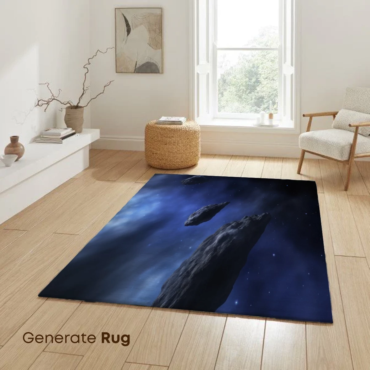 Cosmic Drift: Asteroids in Nebular Embrace - Image 6