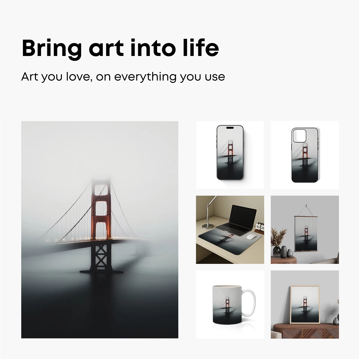 Foggy Bridge Silhouette: Mysterious Urban Landscape - Image 2