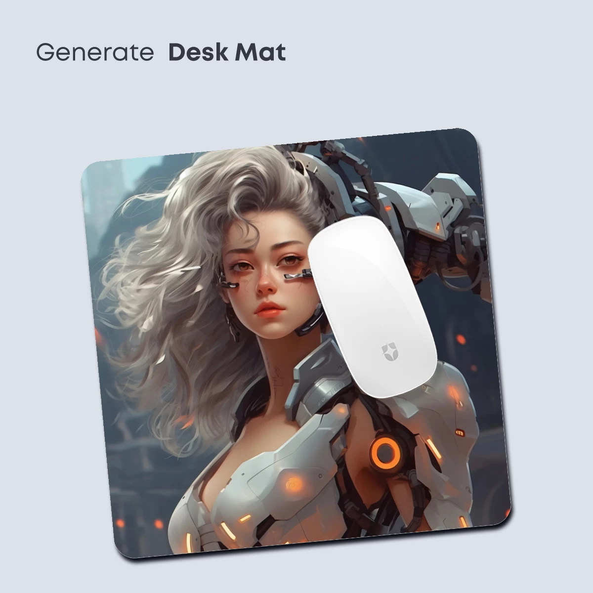 Cybernetic Muse: Futuristic Warrior in Silver Armor - Image 4