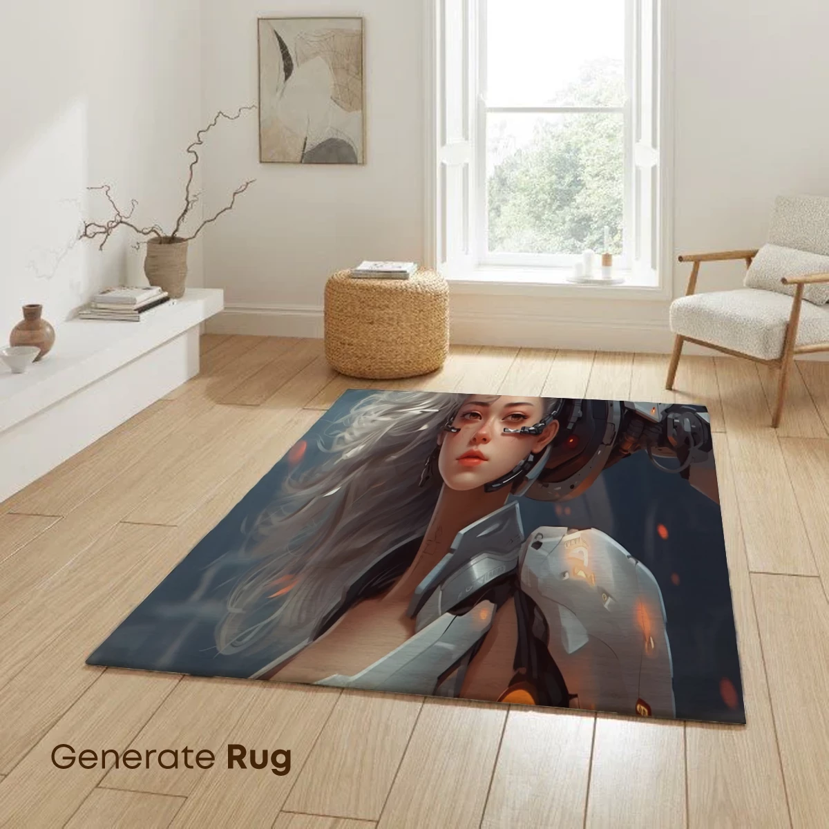 Cybernetic Muse: Futuristic Warrior in Silver Armor - Image 6