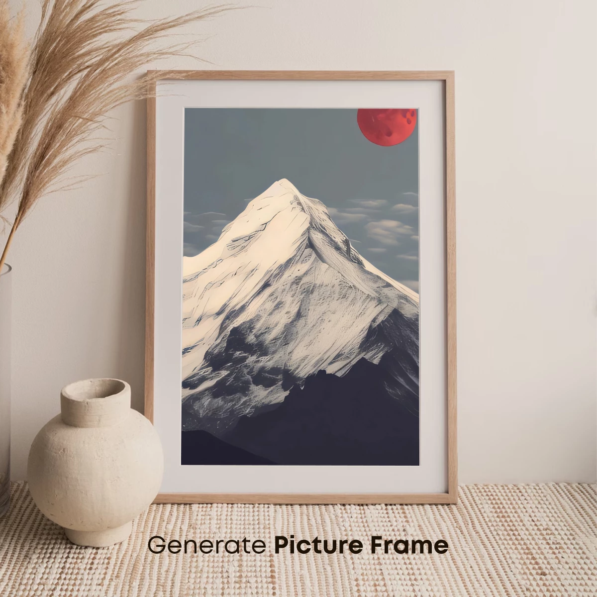 Crimson Moon Over Snowy Peaks - Image 7
