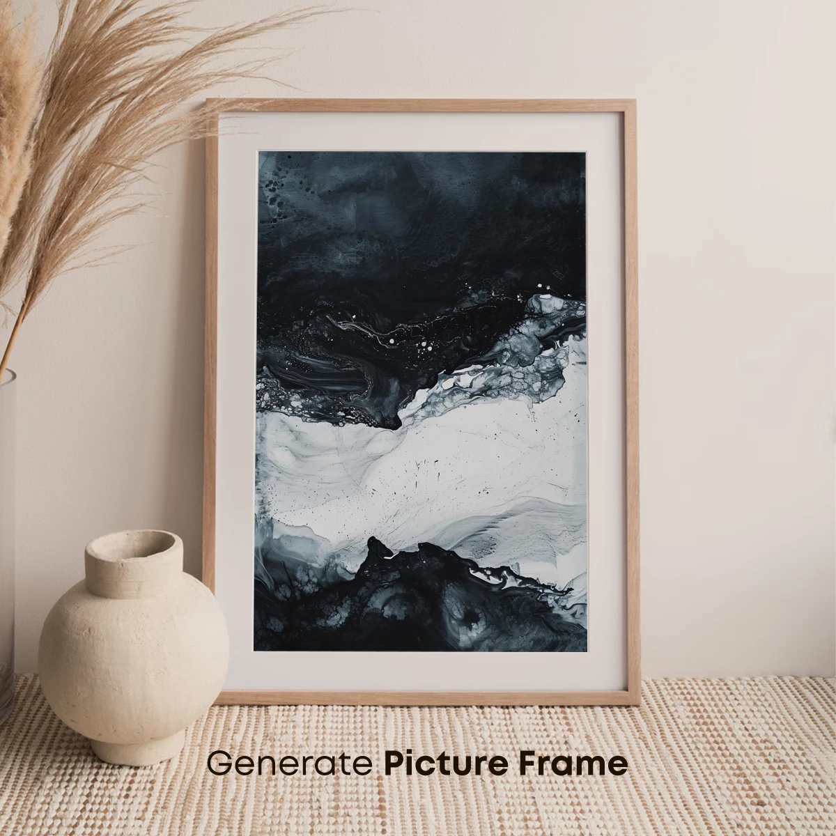 Eclipse of Ink: Monochrome Abstract Flow - Image 7