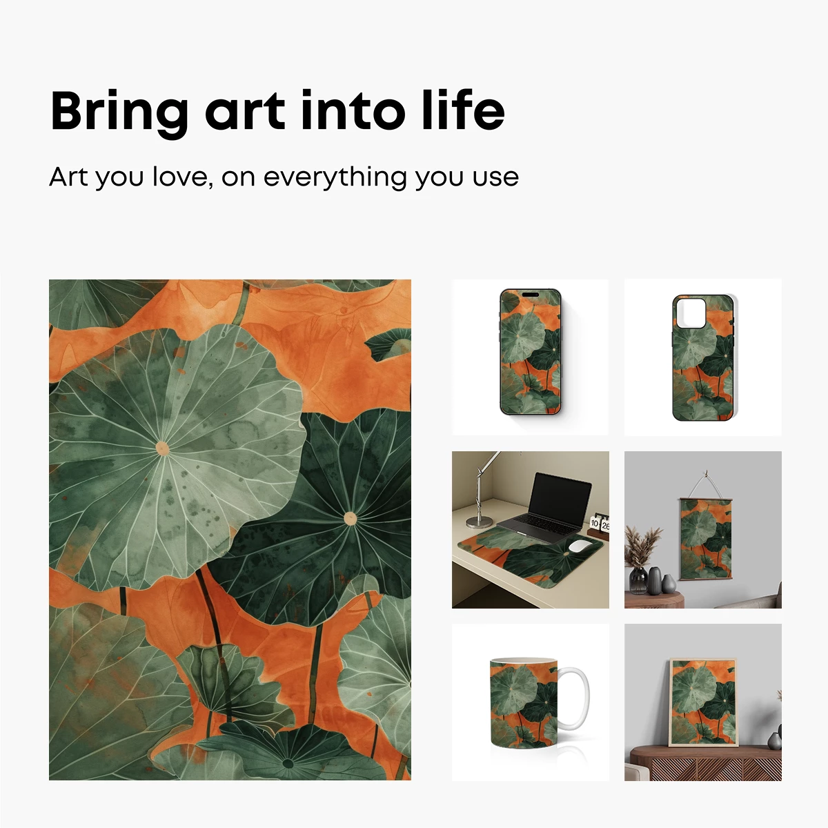 Ethereal Lotus Leaves: A Watercolor Symphony - Image 2