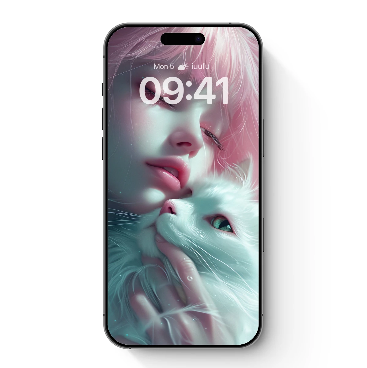 Ethereal Embrace: Human and Feline Bond in Pastel Harmony