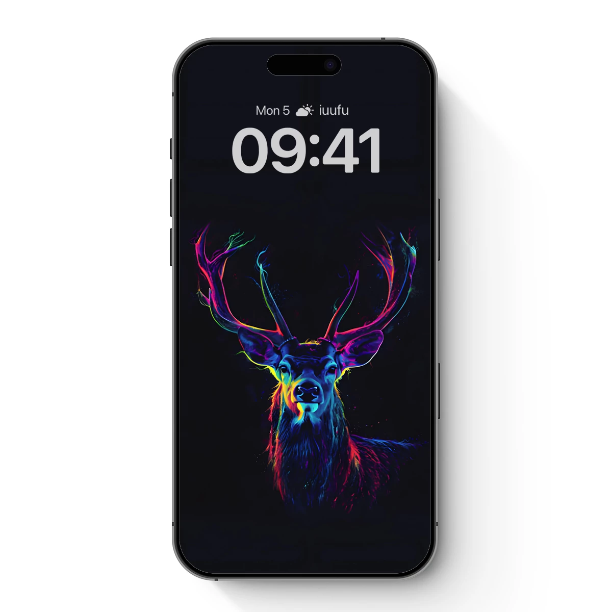 Neon Stag: Vibrant Antlers in the Dark