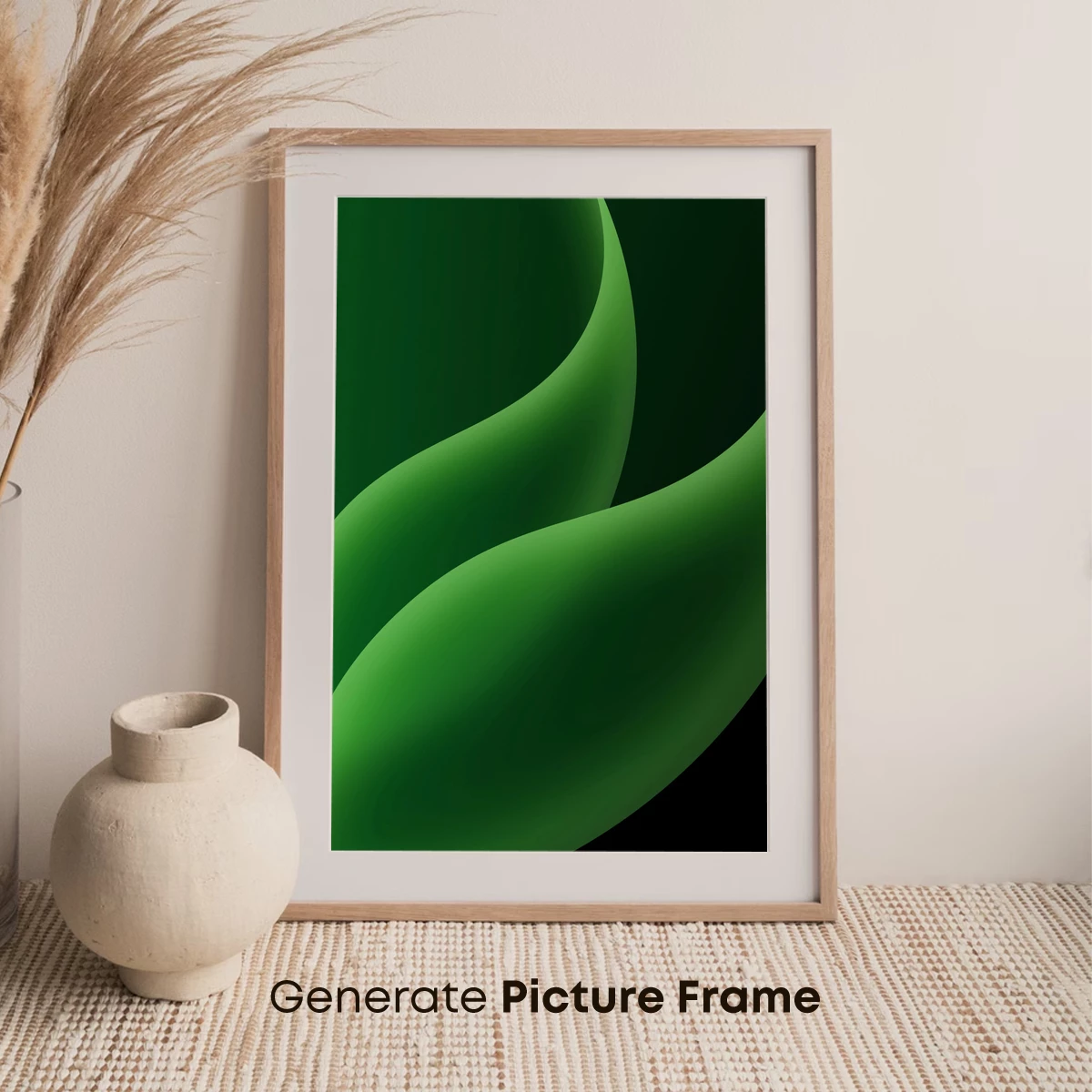 Elegant Green Swirls: A Dance of Shadows and Light - Image 7