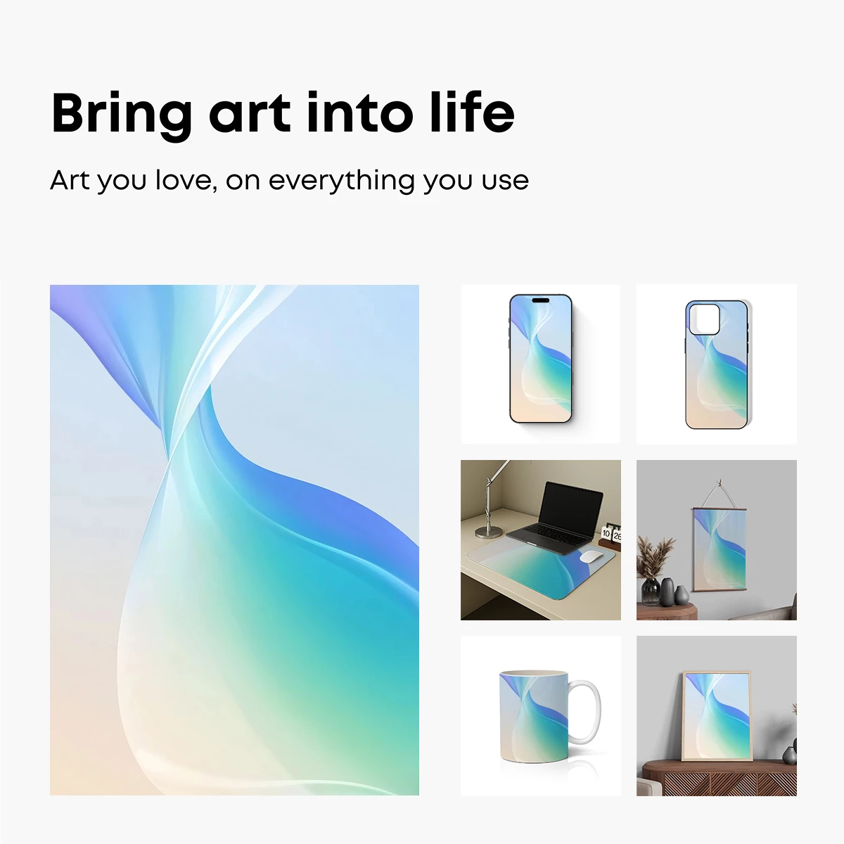 Ethereal Silk Dance: Gradient Flow Art - Image 2