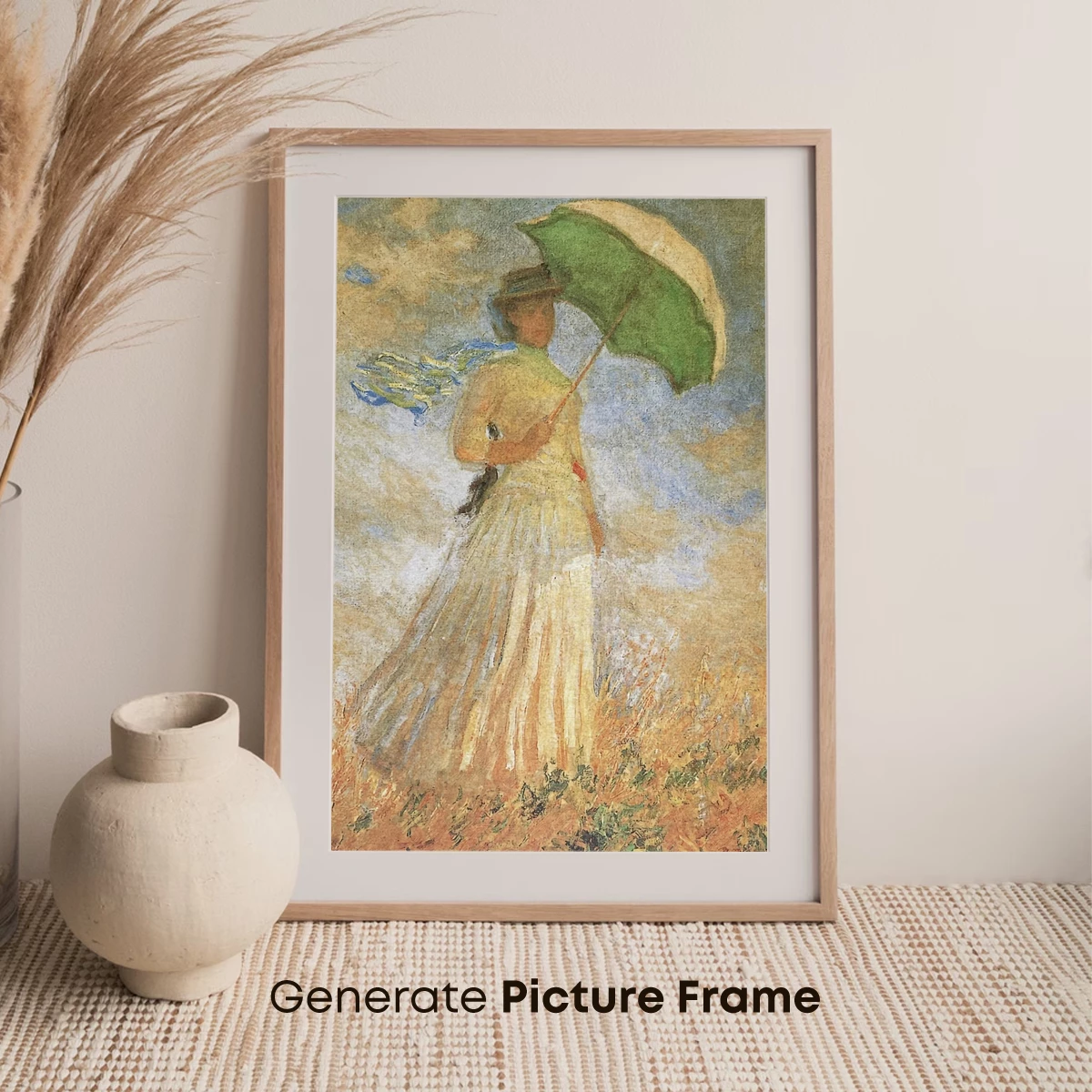 Monet's Windy Day: Umbrella in Bloom - Image 7