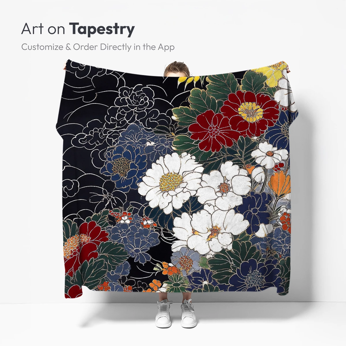 Elegant Floral Symphony in Midnight Garden - Image 4