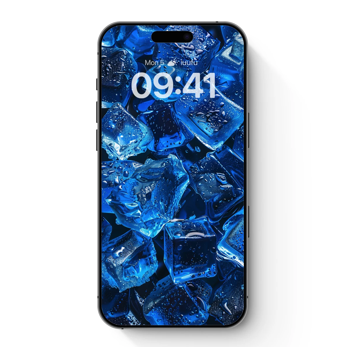 Blue Ice Symphony: Crystal Cubes in Dewy Harmony