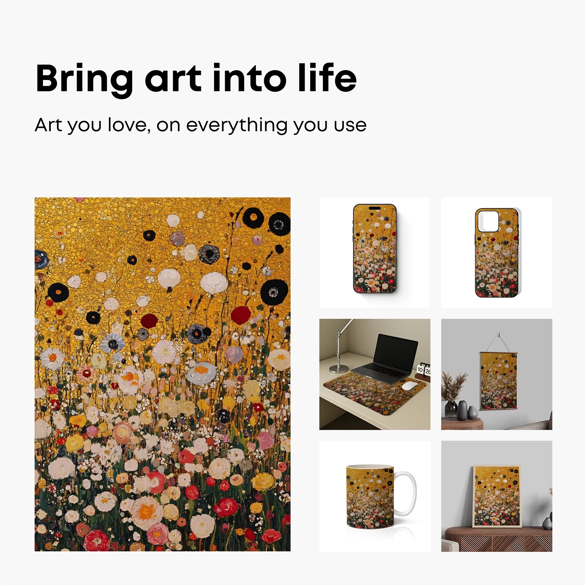 Klimt's Floral Symphony: Golden Garden Bloom