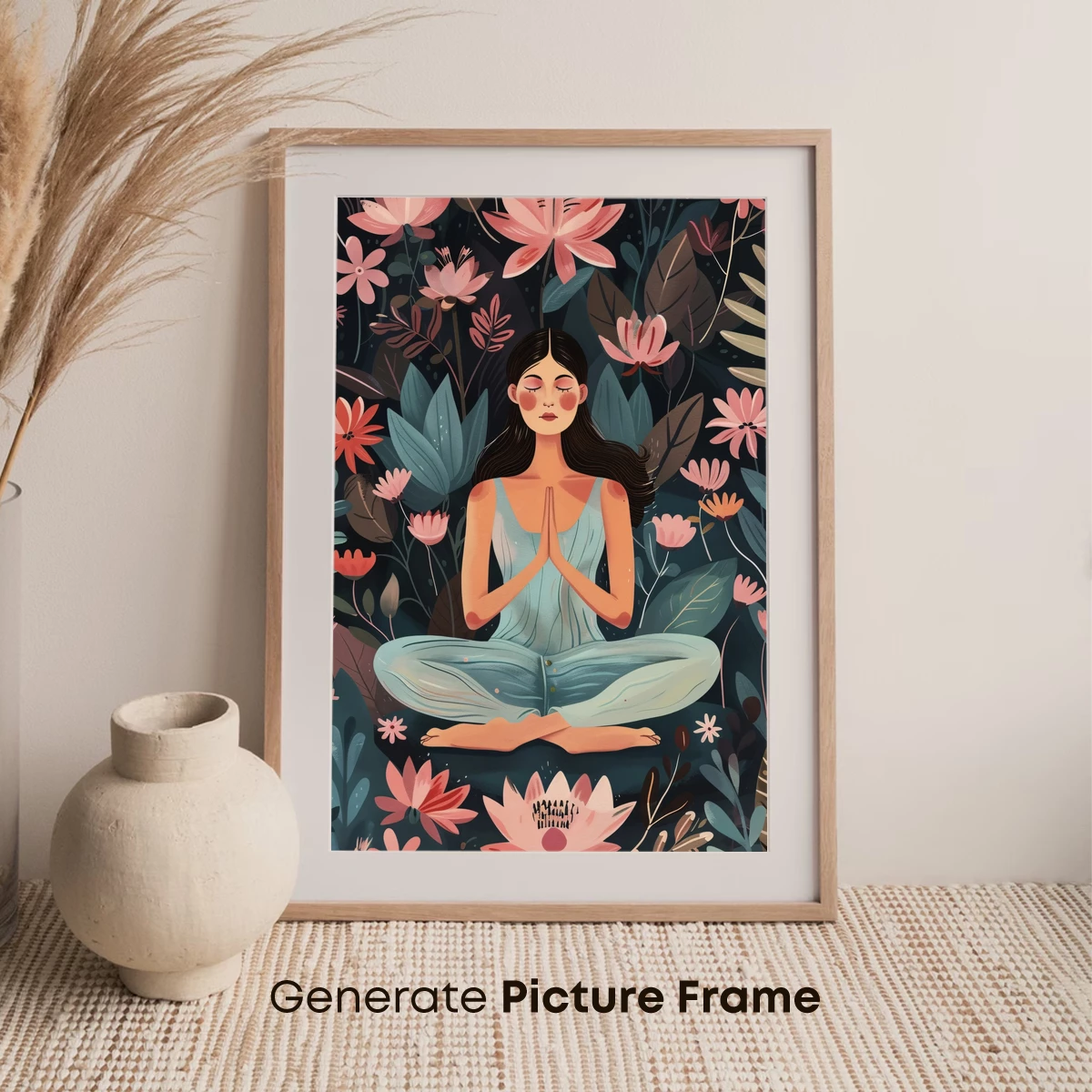 Meditative Bloom: Serene Lotus Garden Harmony - Image 7