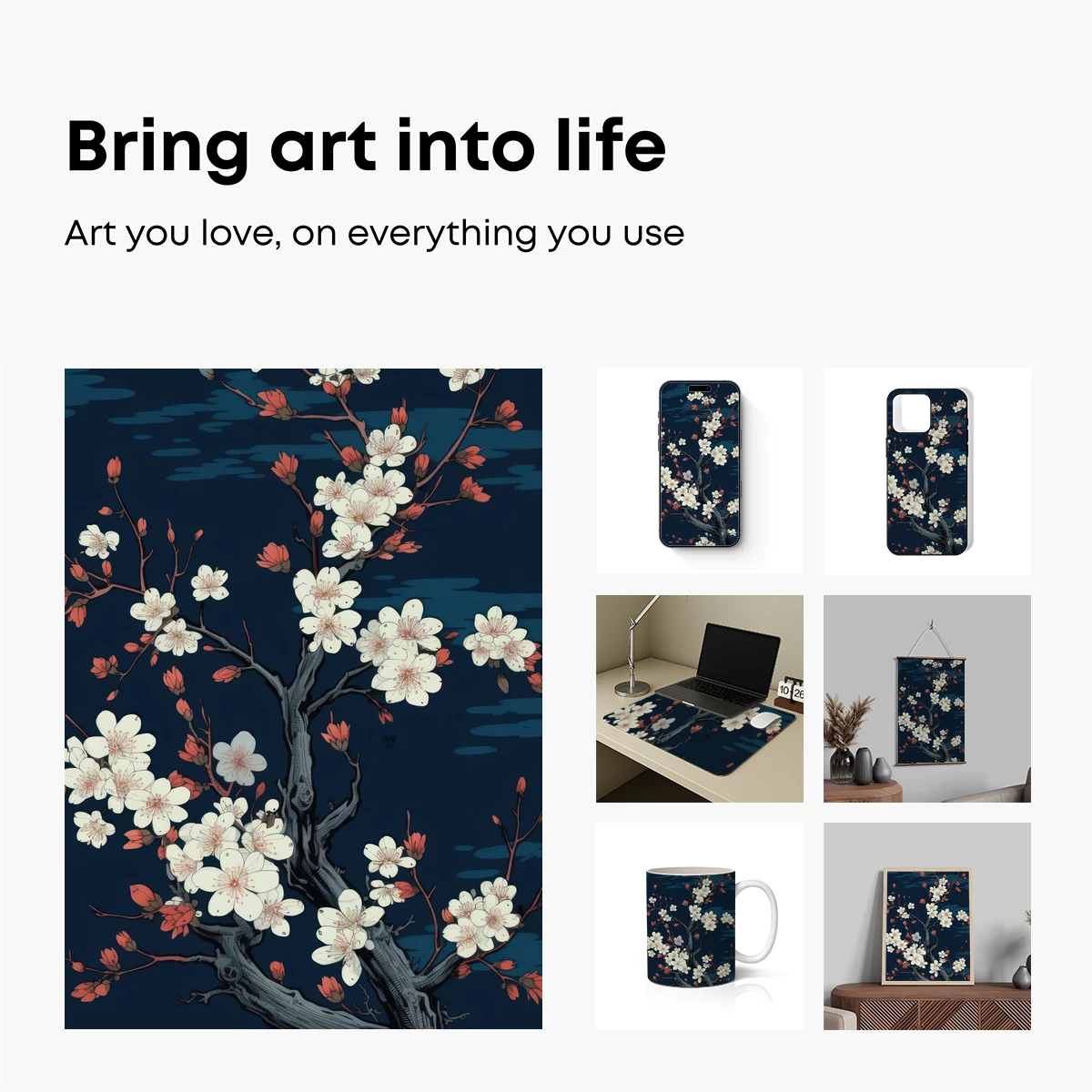 Blossom Moonlit Serenity: A Poetic Floral Tapestry - Image 2