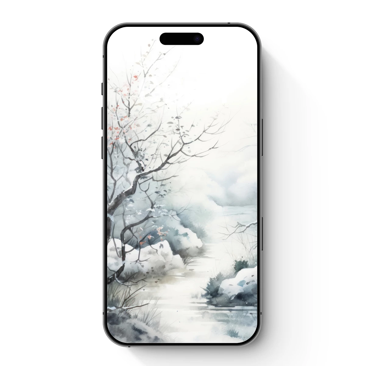 Misty Winter Serenity: A Watercolor Wonderland