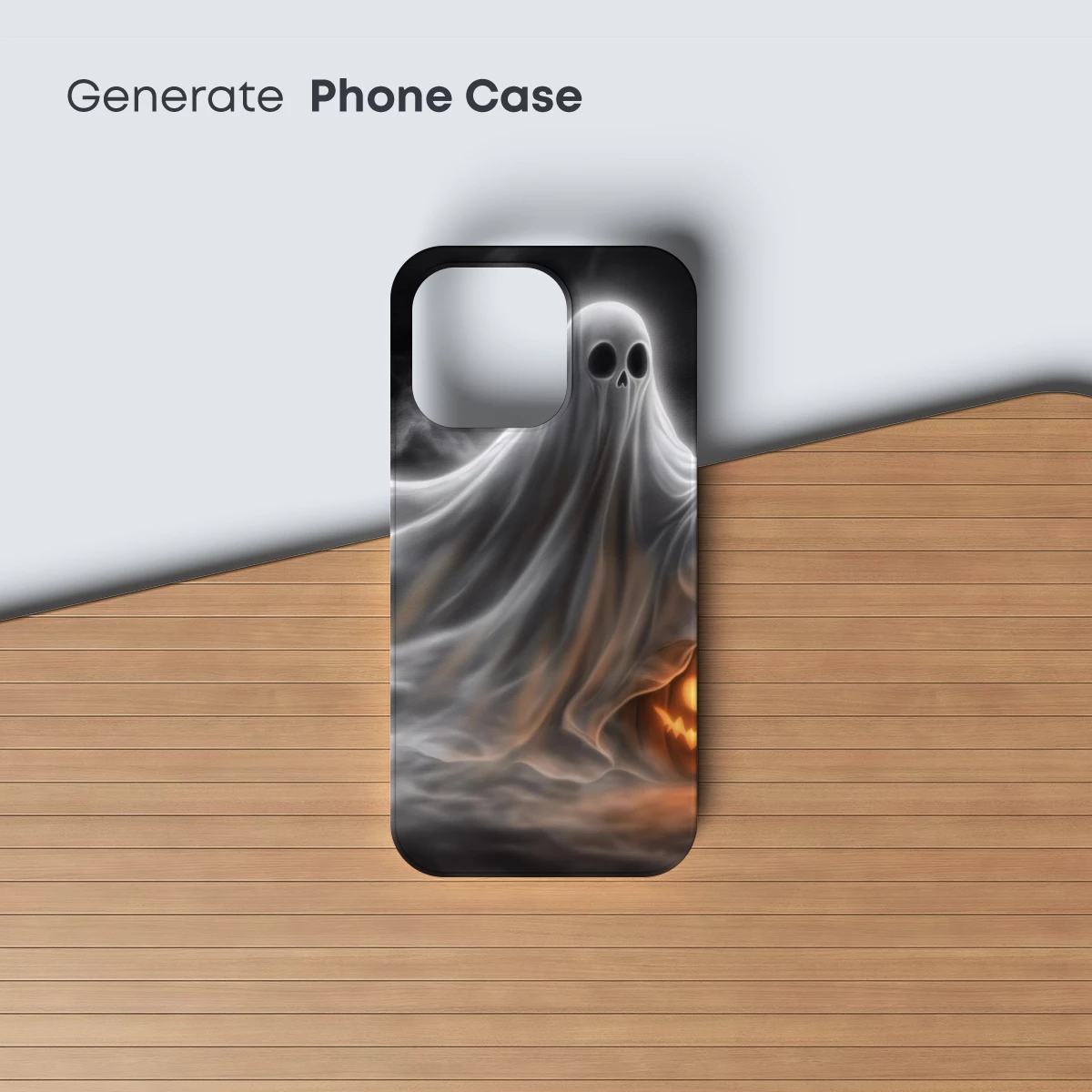 Ethereal Ghost with Glowing Pumpkin: Halloween Haunt - Image 3