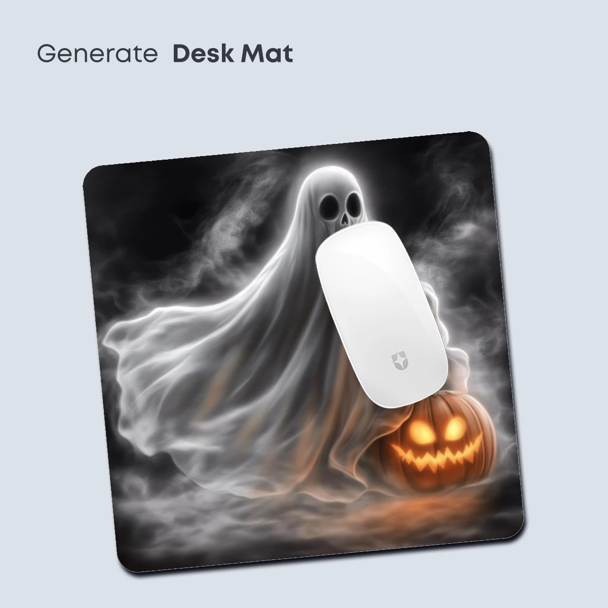 Ethereal Ghost with Glowing Pumpkin: Halloween Haunt - Image 4