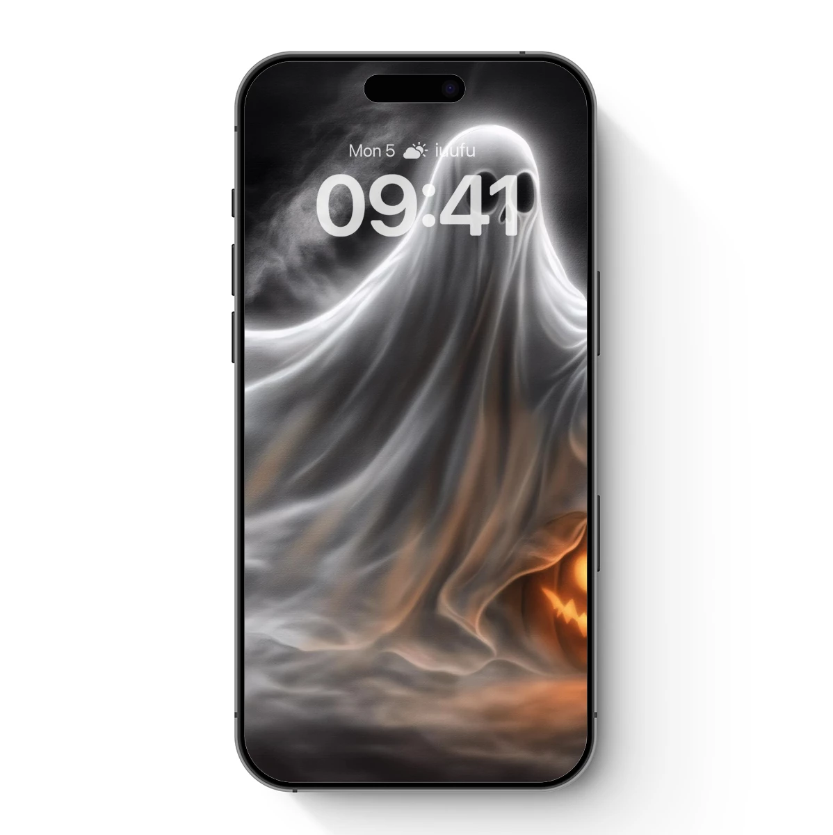 Ethereal Ghost with Glowing Pumpkin: Halloween Haunt