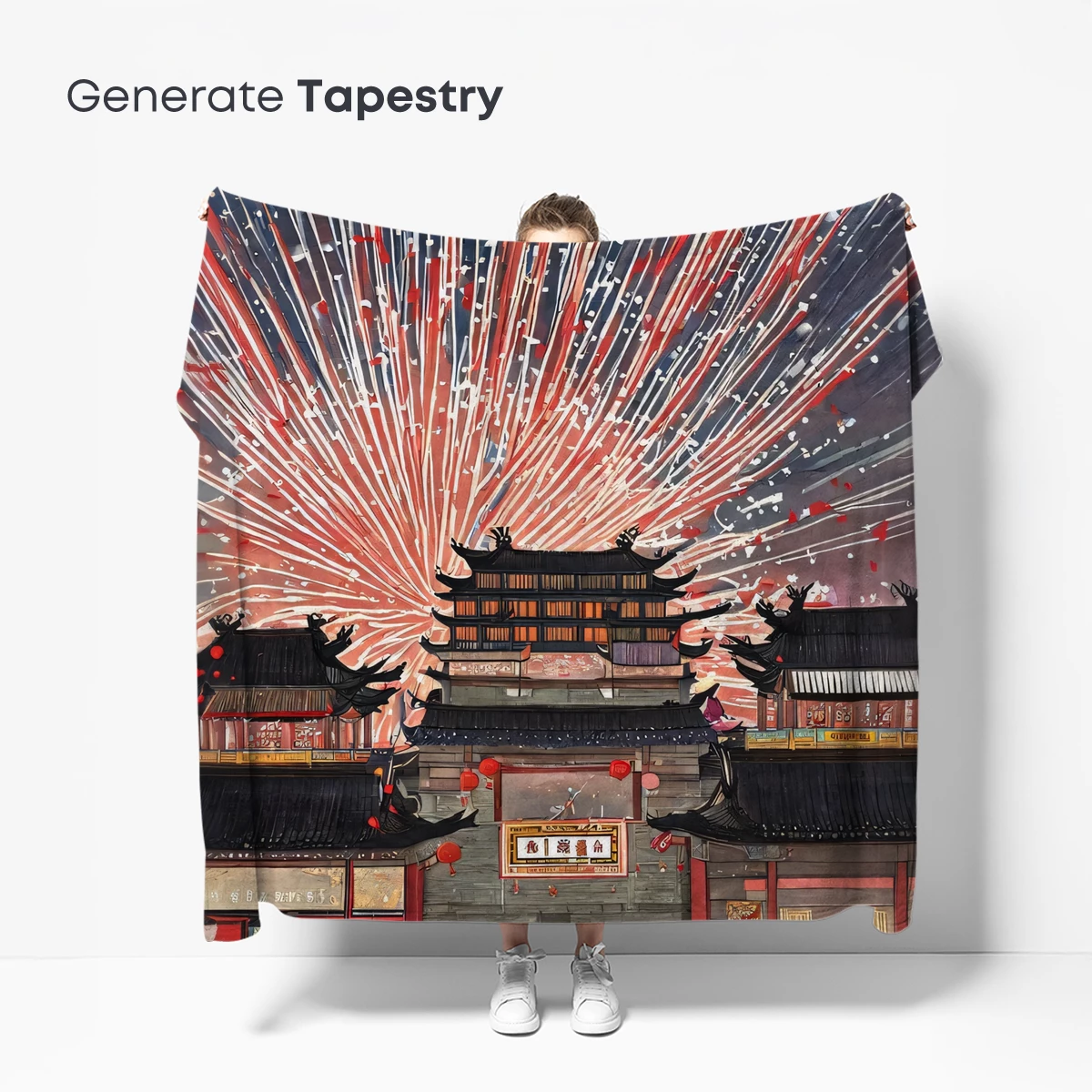 Celestial Fireworks Over Ancient Temple - Image 5