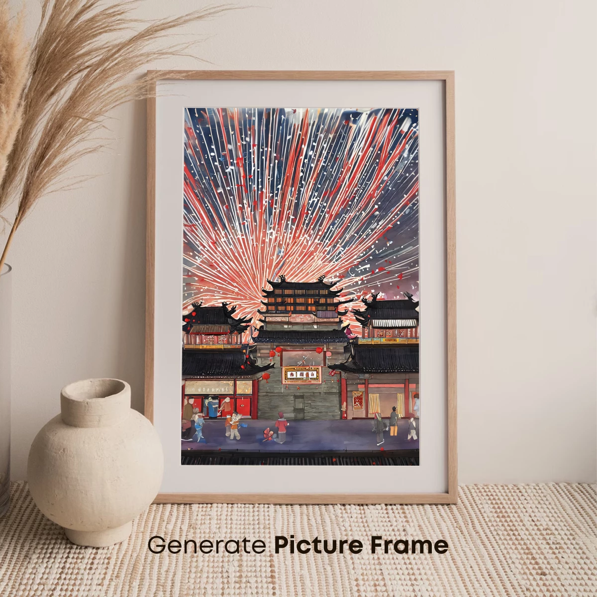 Celestial Fireworks Over Ancient Temple - Image 7