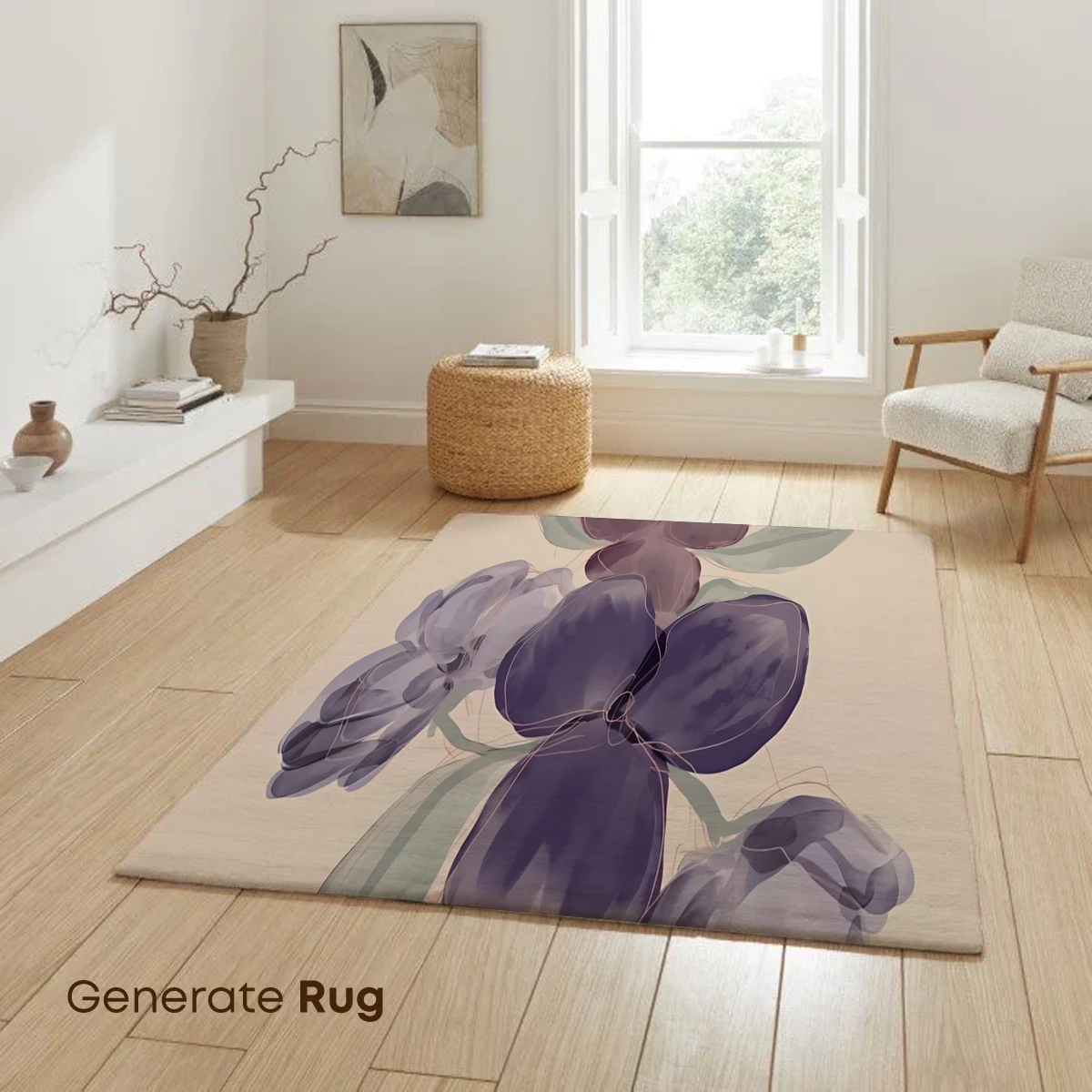 Ethereal Purple Blossoms in Watercolor Harmony - Image 6