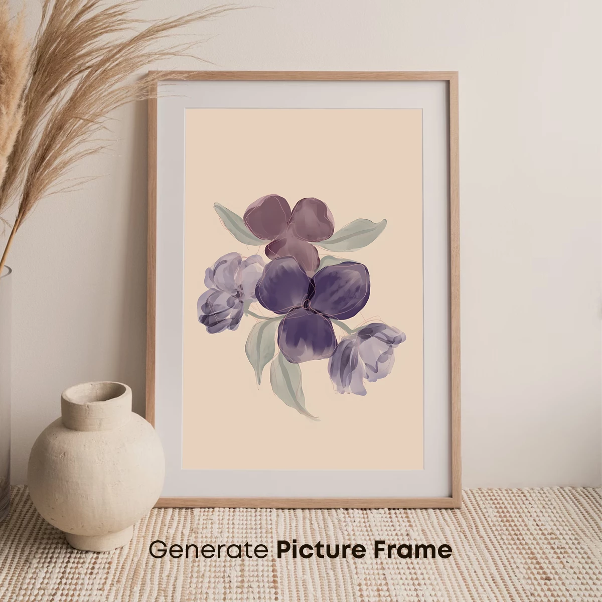 Ethereal Purple Blossoms in Watercolor Harmony - Image 7