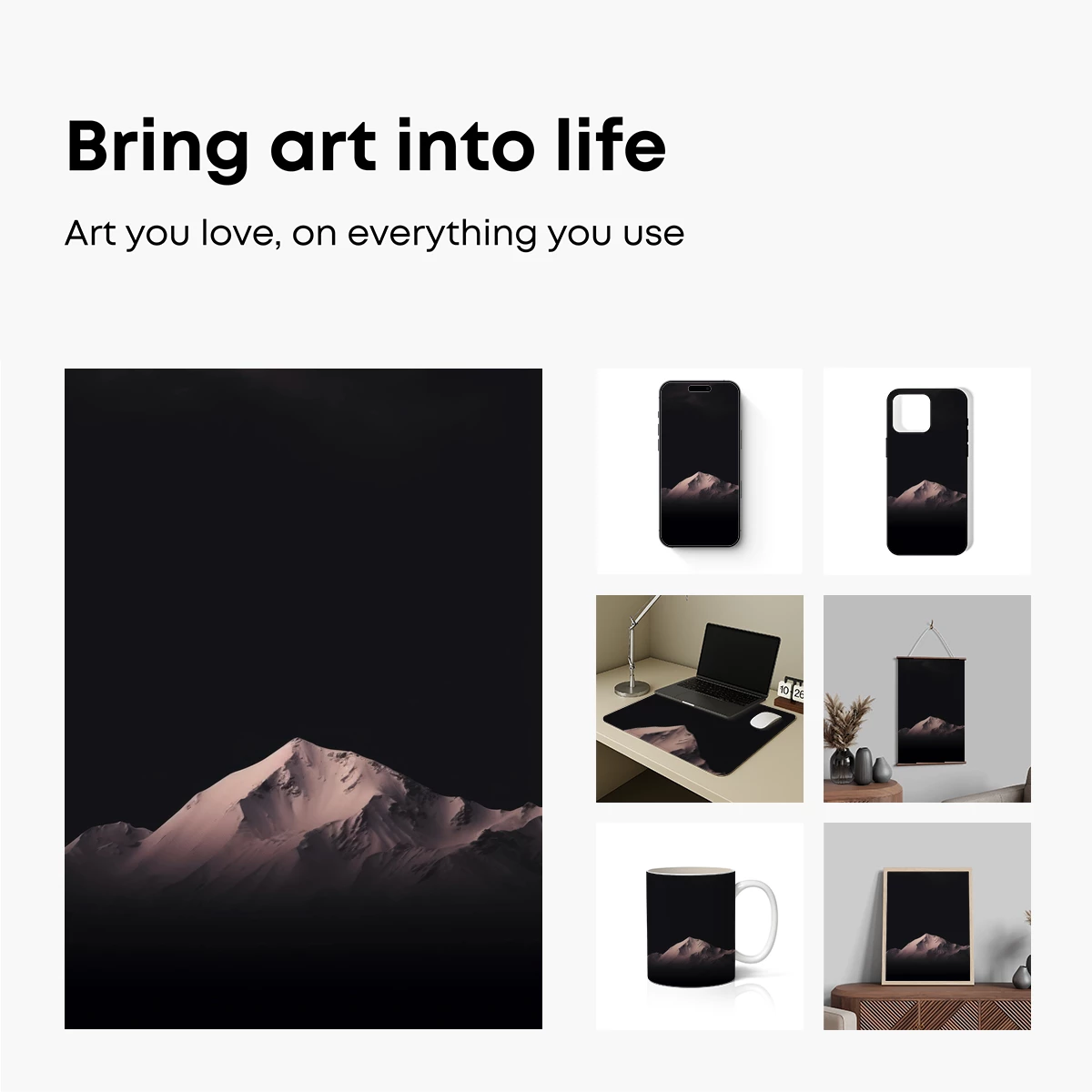 Eternal Snow Peak Under Midnight Sky - Image 2