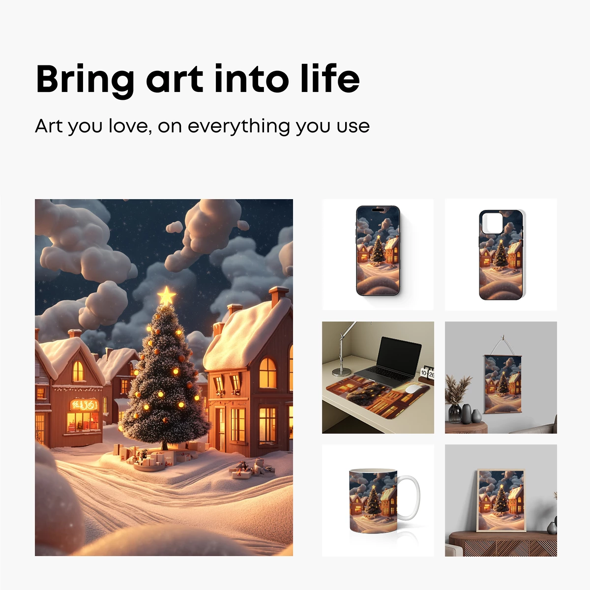 Enchanted Snowy Christmas Village - Image 2