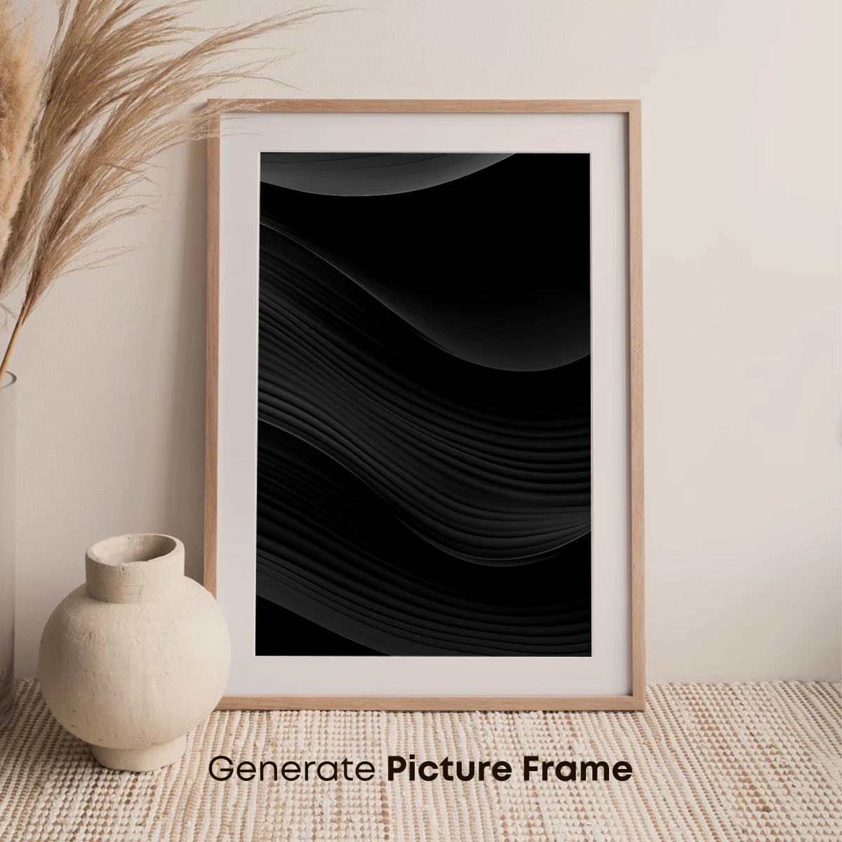 Elegant Black Waves: Abstract Flow - Image 7