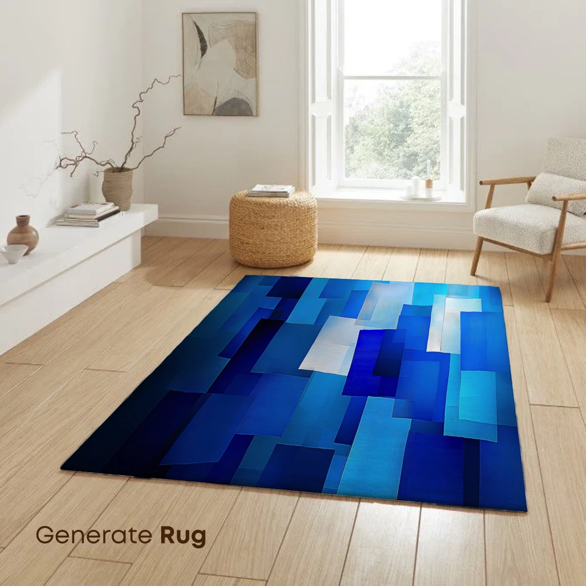 Blue Geometric Harmony: A Digital Abstract Mosaic - Image 6