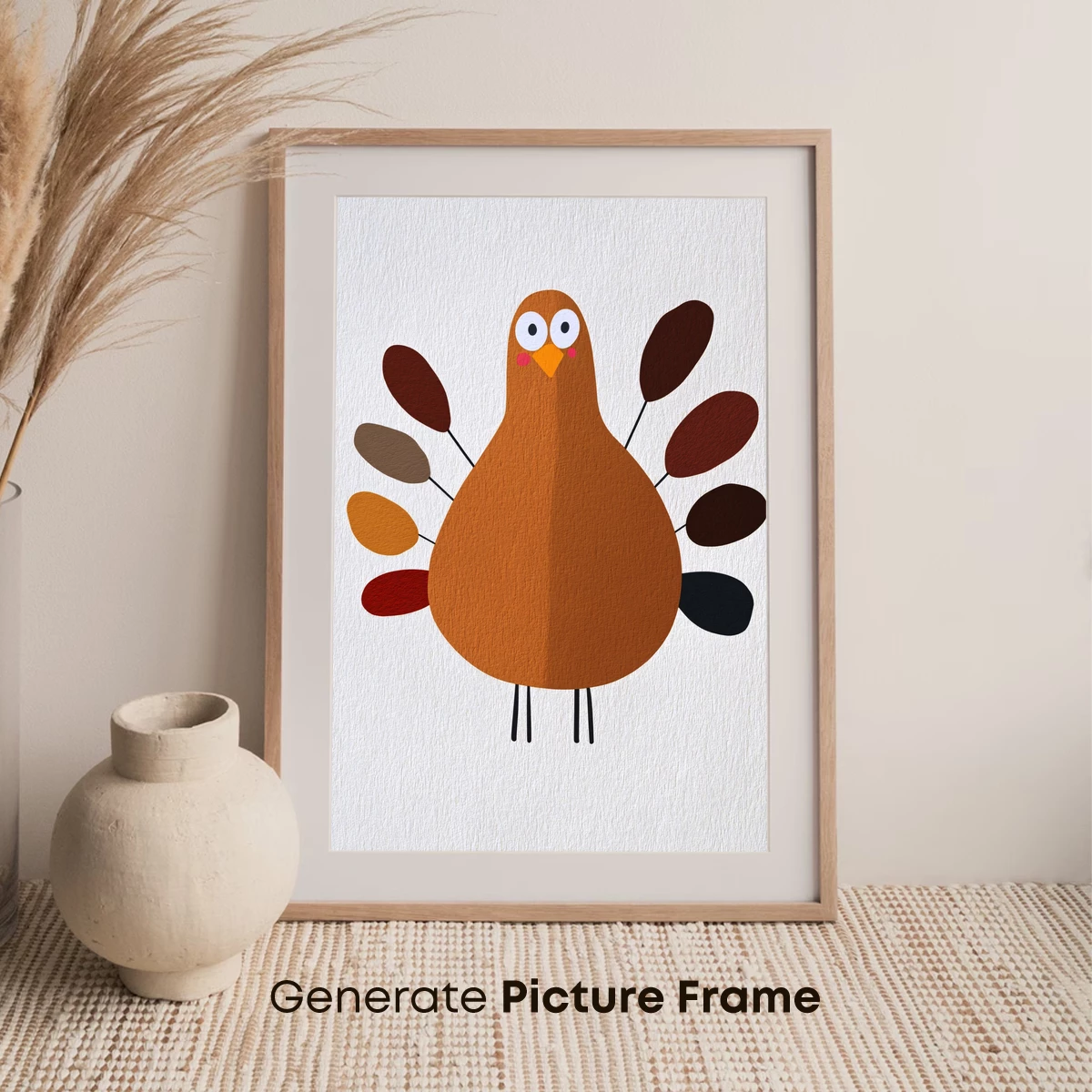 Cheerful Turkey Art: Festive Feathers in Warm Tones - Image 7
