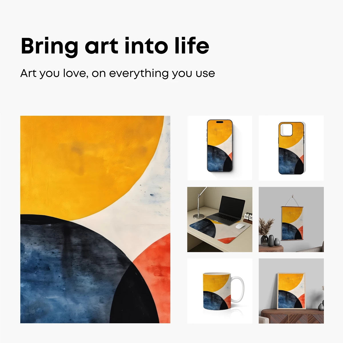 Abstract Harmony: Geometric Fusion in Bold Colors - Image 2