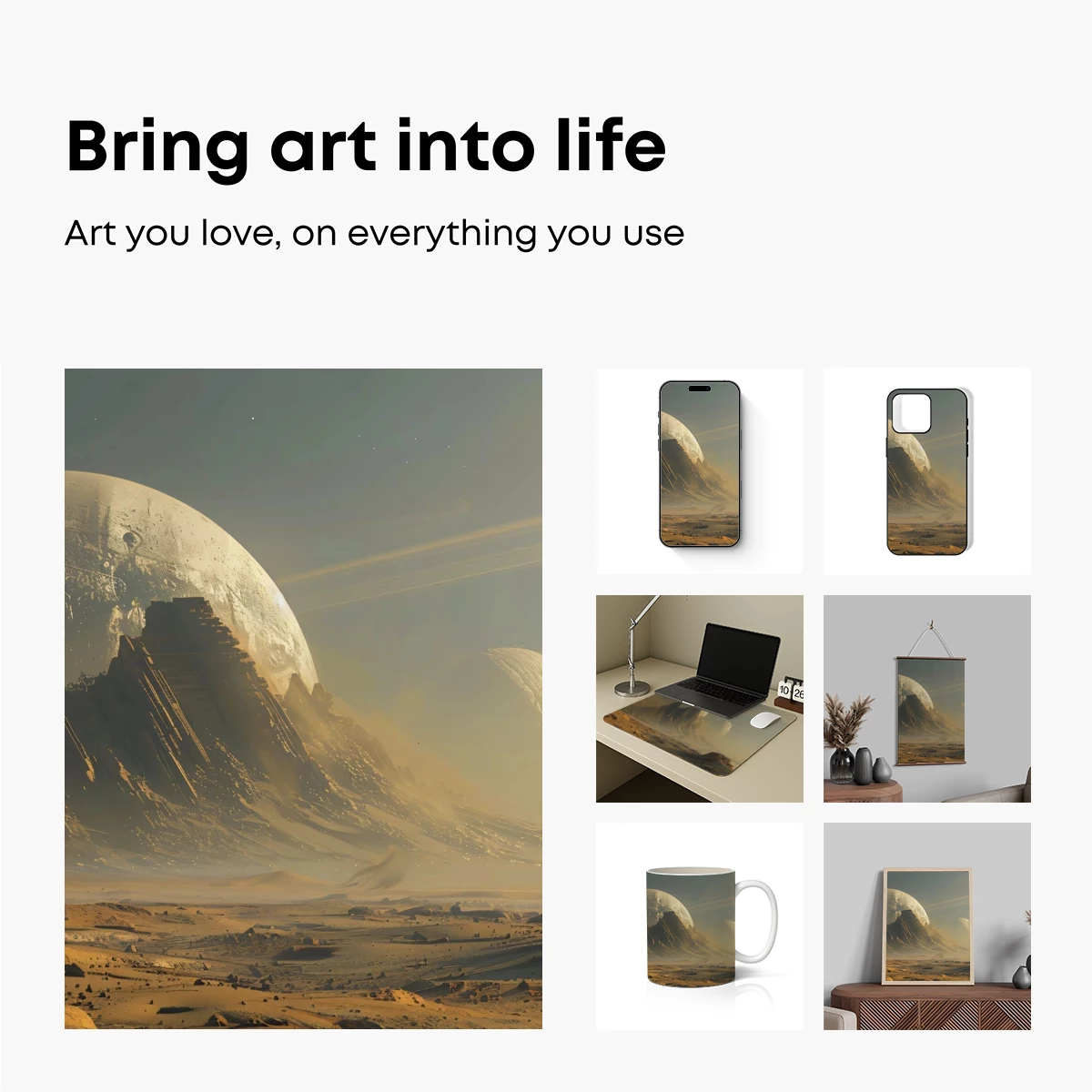 Desert Moonscape: A Surreal Cosmic Odyssey - Image 2