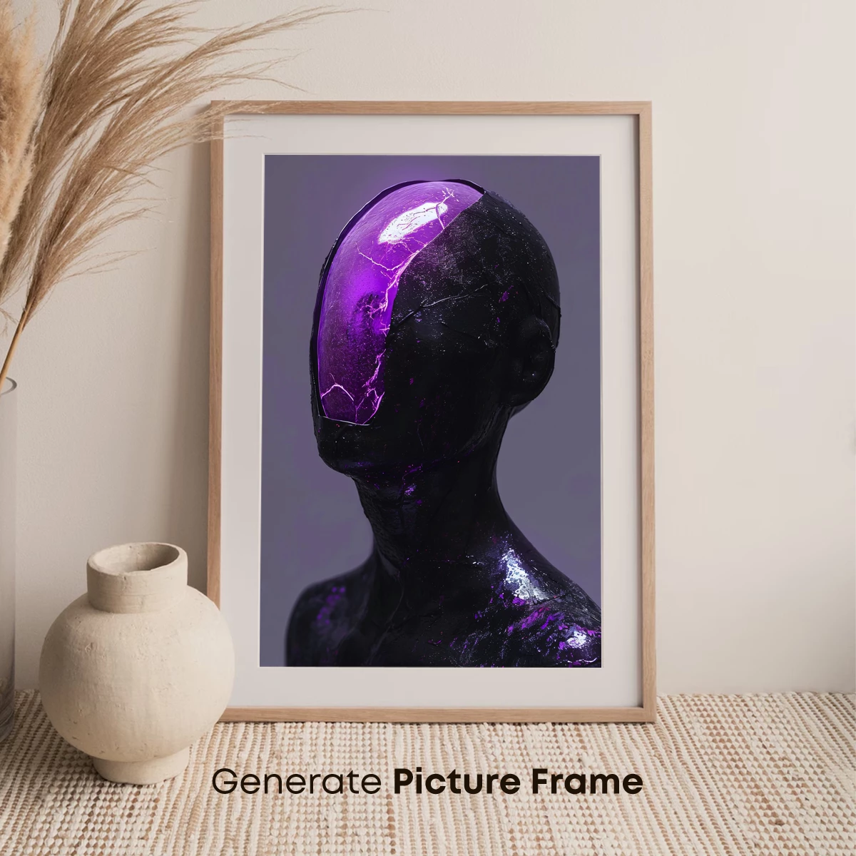 Cracked Purple Aura: Futuristic Sculpture - Image 7