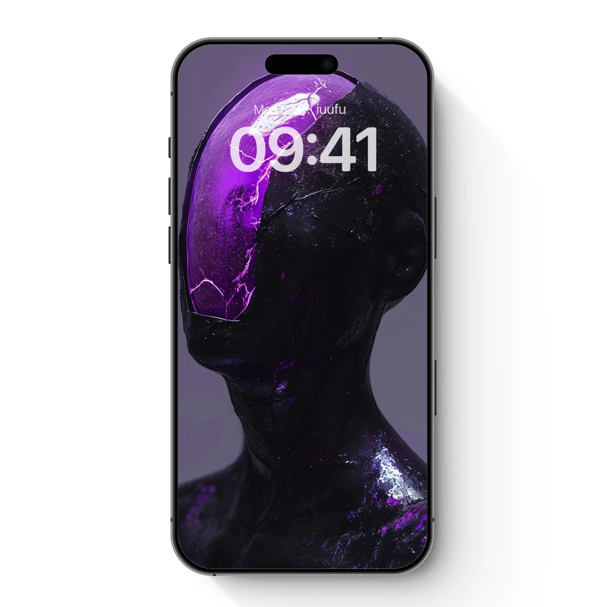 Cracked Purple Aura: Futuristic Sculpture