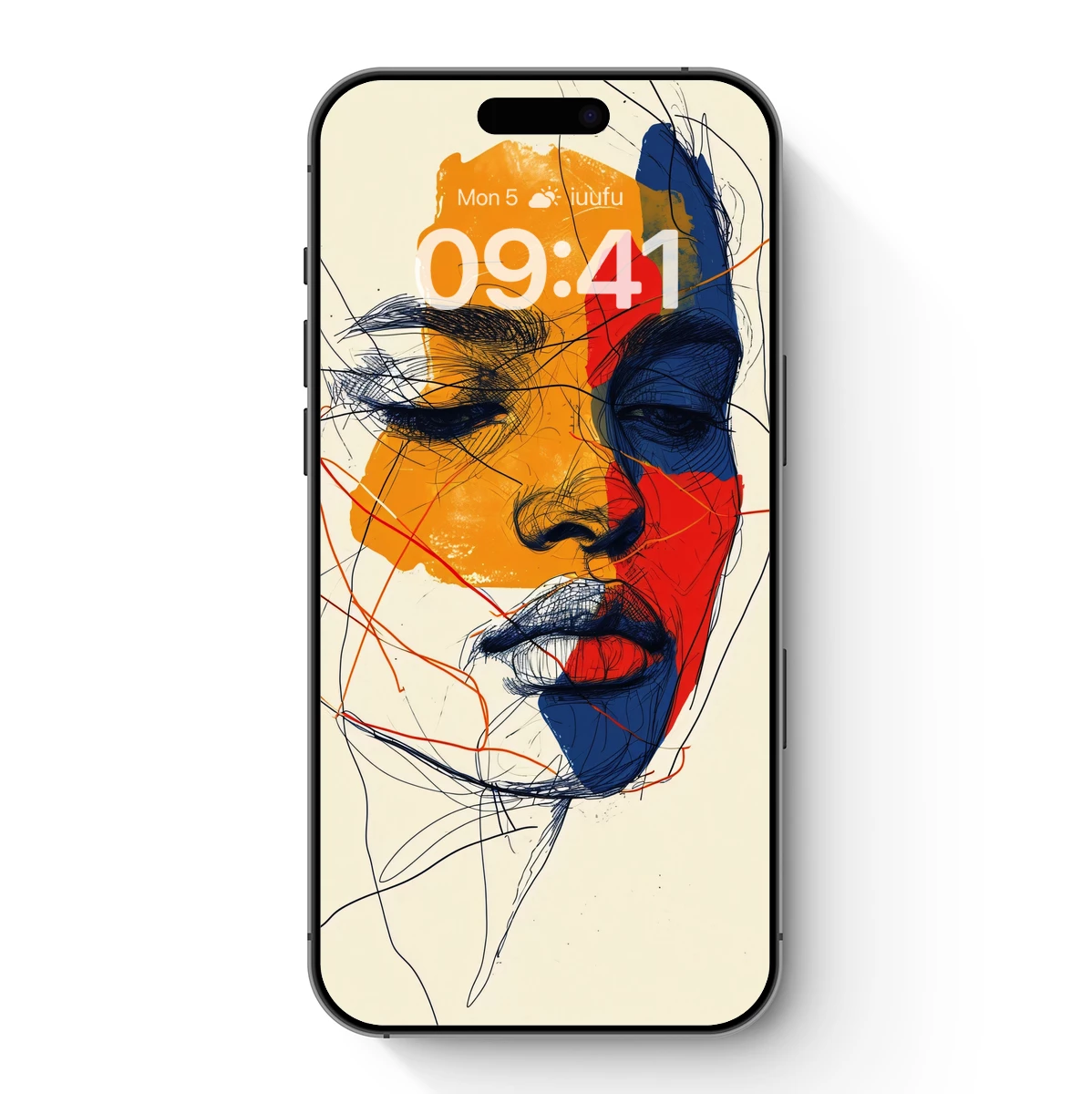 Abstract Face in Vibrant Chaos