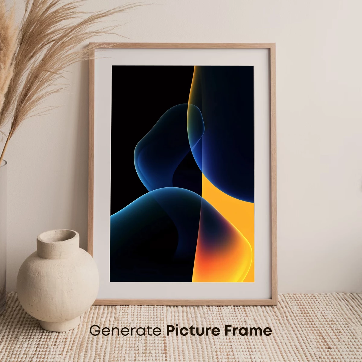 Fluid Fusion: Blue and Amber Waves - Image 7