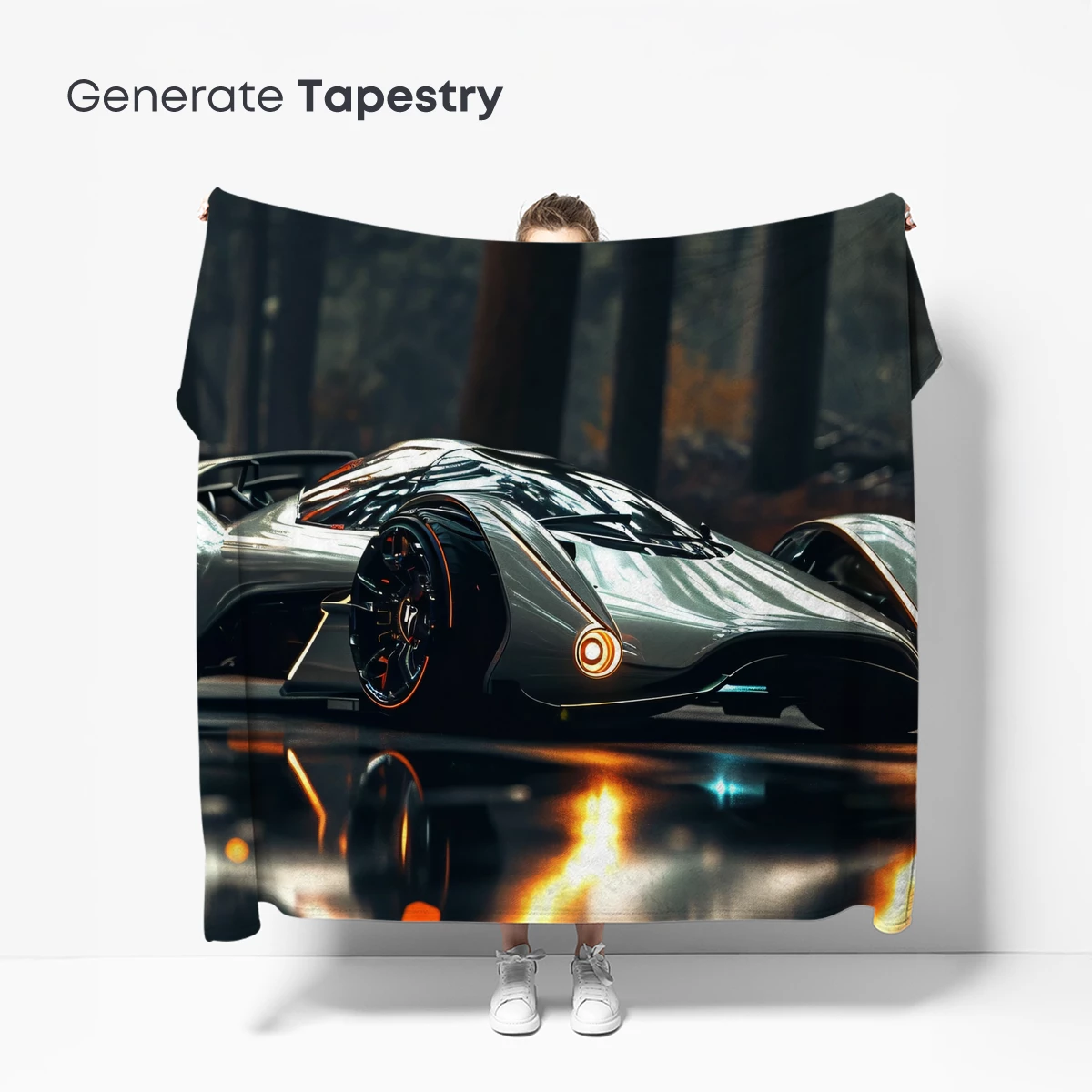 Futuristic Hypercar in Enchanted Forest - Image 5