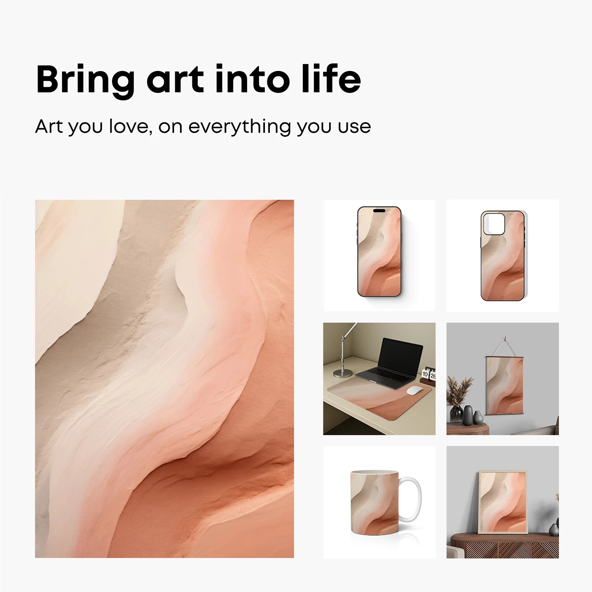 Desert Dunes in Pastel Hues - Image 2