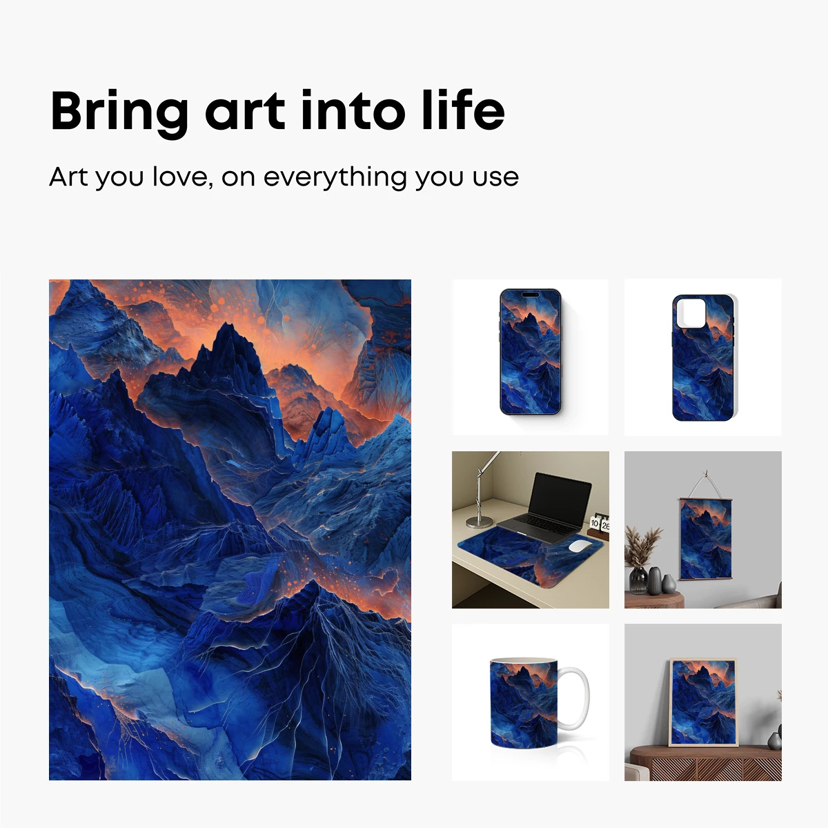 Ethereal Blue Peaks: A Fusion of Fire and Ice - Image 2