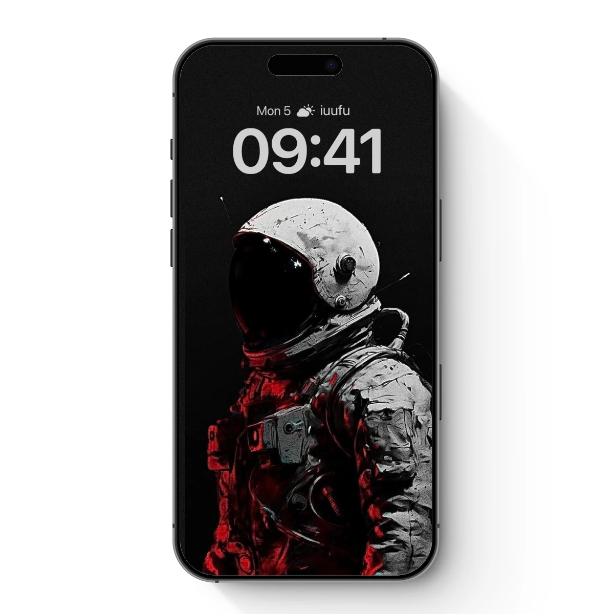 Astronaut in Abyss: Red-Hued Cosmic Solitude