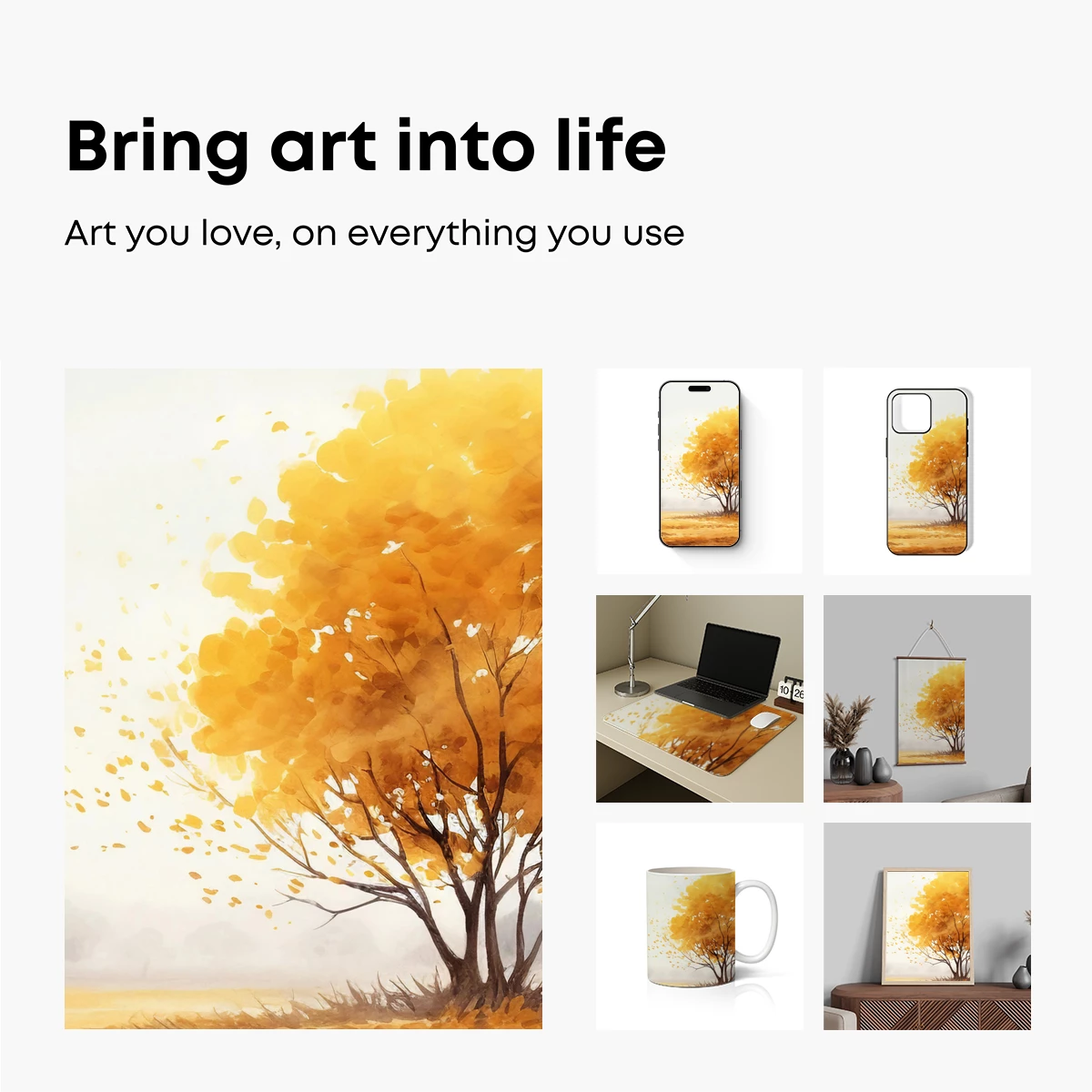 Autumn's Golden Embrace: A Whirling Tree Symphony - Image 2