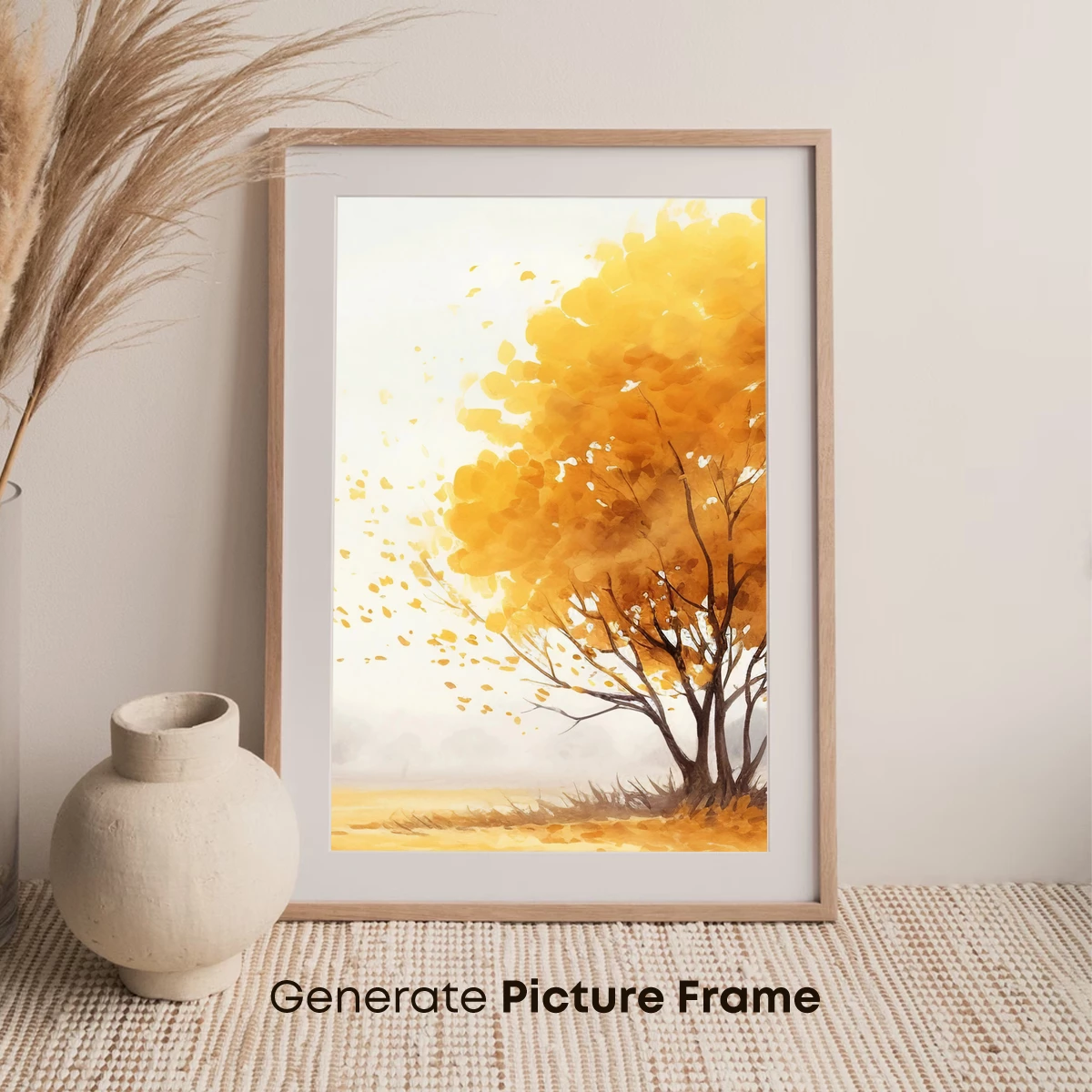 Autumn's Golden Embrace: A Whirling Tree Symphony - Image 7