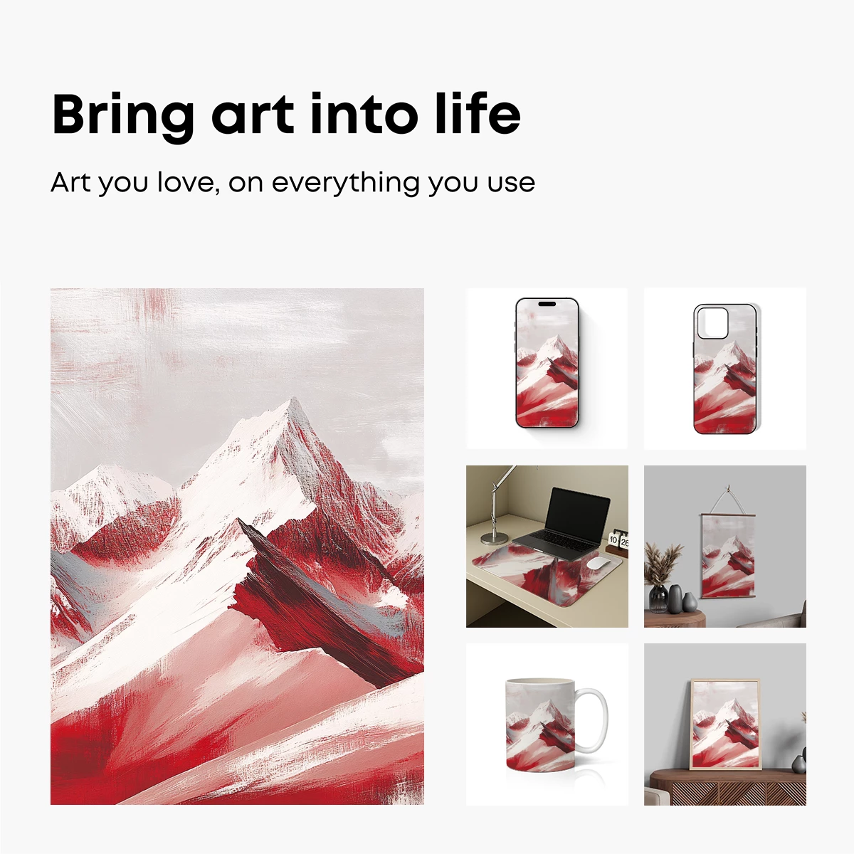 Crimson Peaks: Abstract Mountain Majesty - Image 2